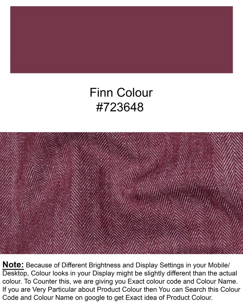 Finn Mauve Heavyweight Herringbone Striped Premium Cotton Overshirt/Shacket 11