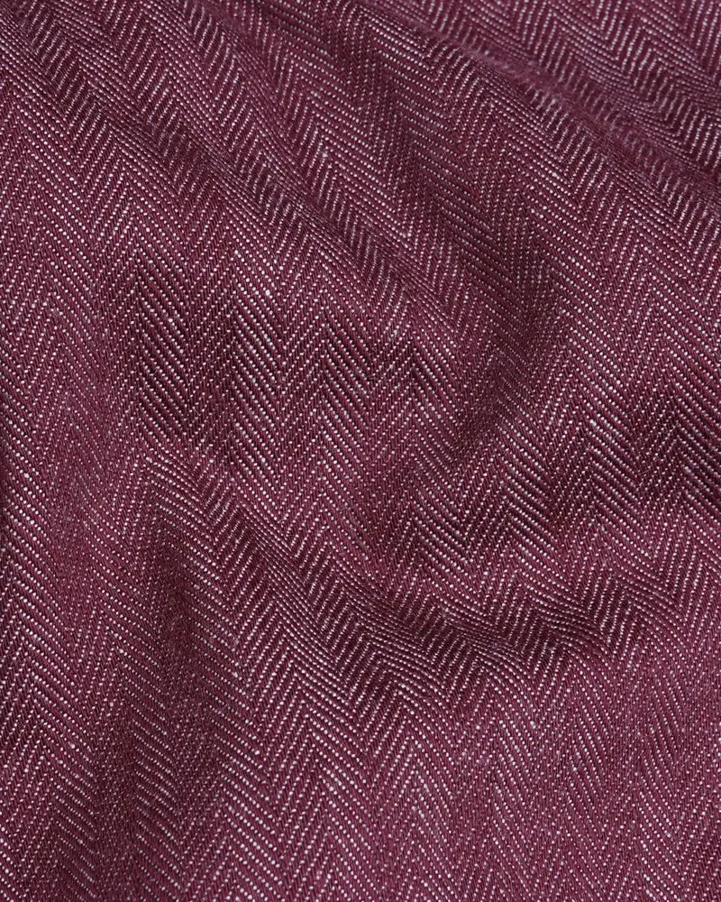 Finn Mauve Heavyweight Herringbone Striped Premium Cotton Overshirt/Shacket 3