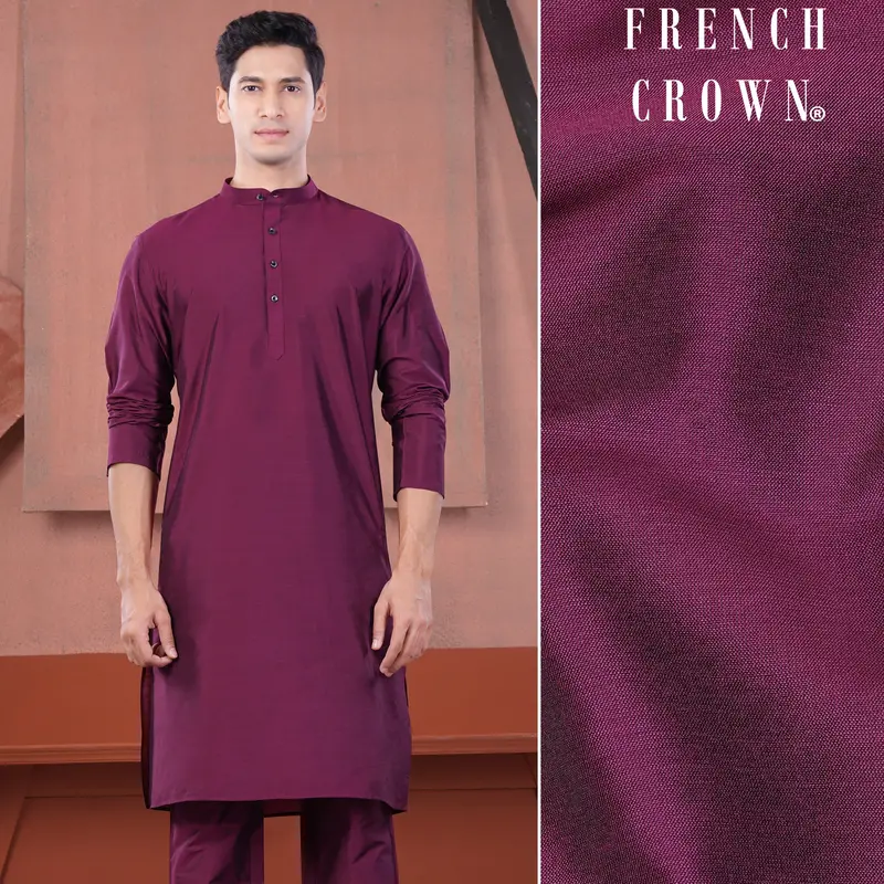 Finn Pink Subtle Sheen Viscose Kurta 1