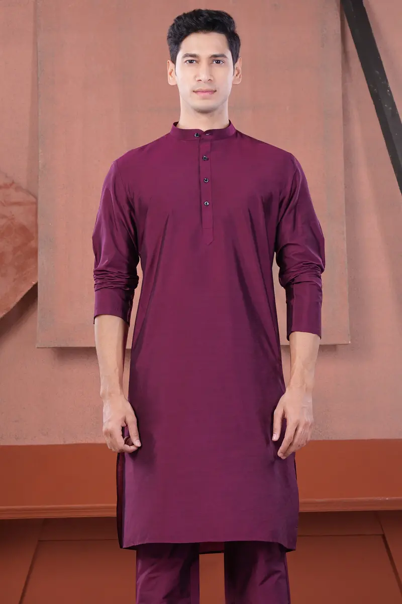Finn Pink Subtle Sheen Viscose Kurta 2
