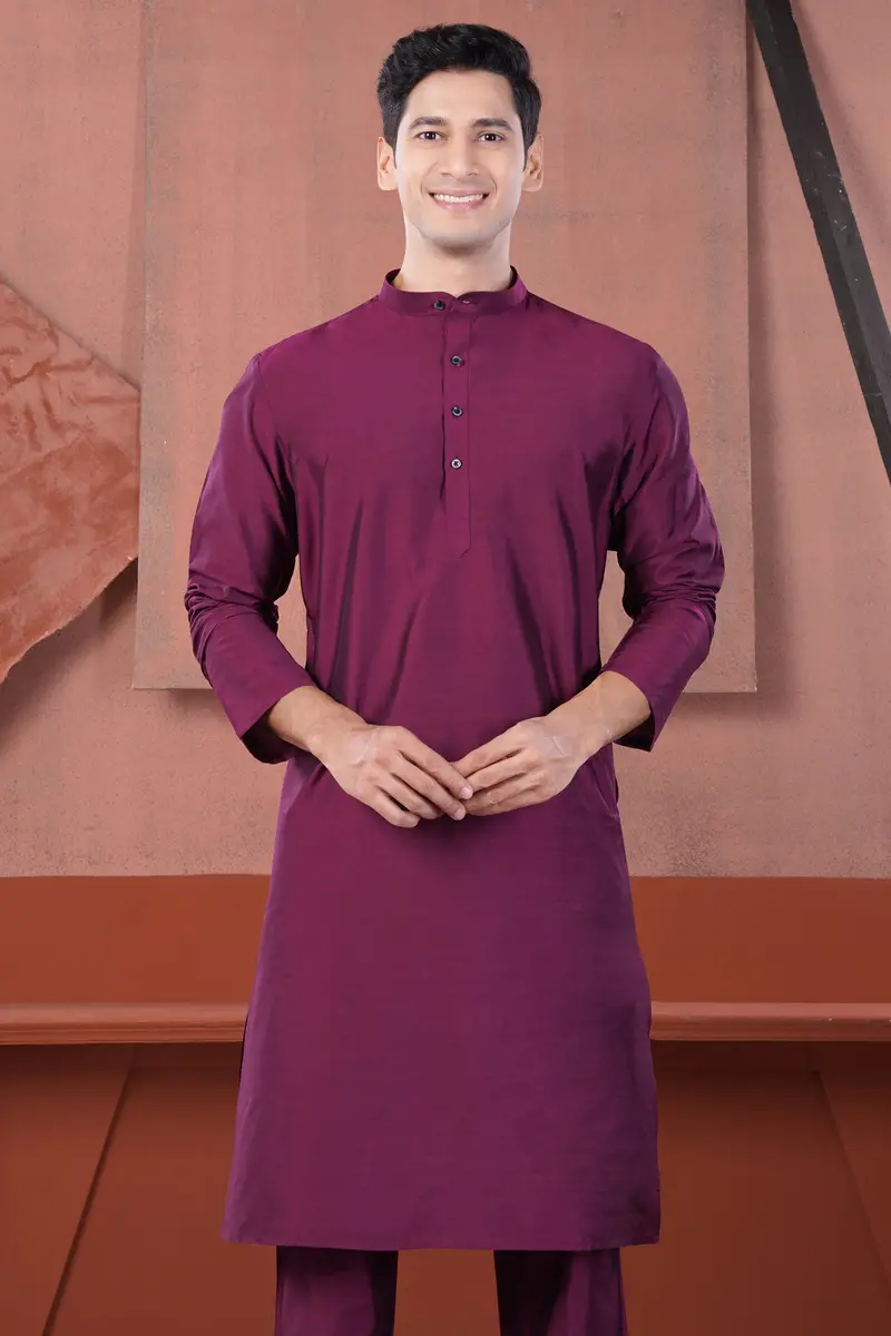 Finn Pink Subtle Sheen Viscose Kurta 6
