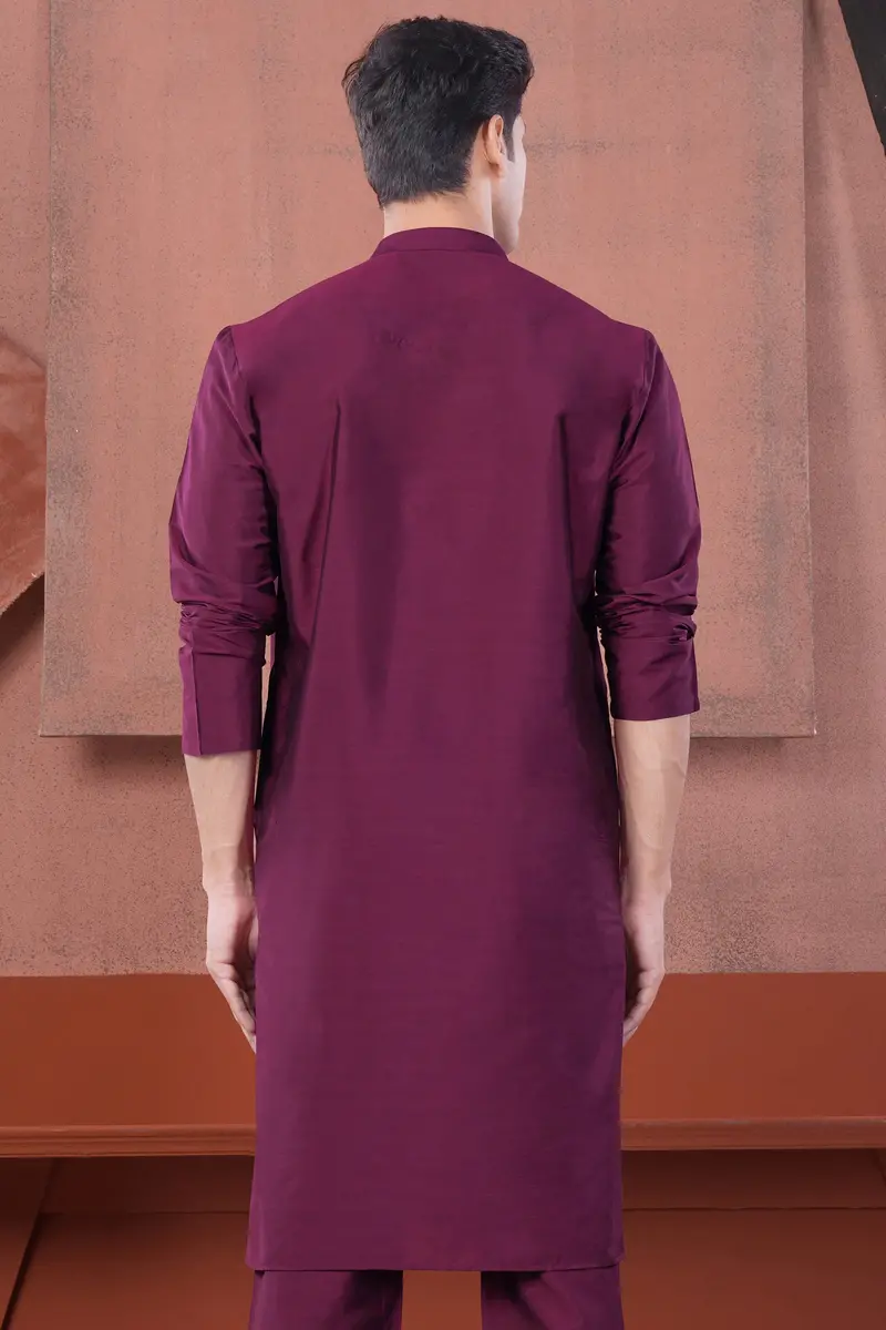 Finn Pink Subtle Sheen Viscose Kurta 7