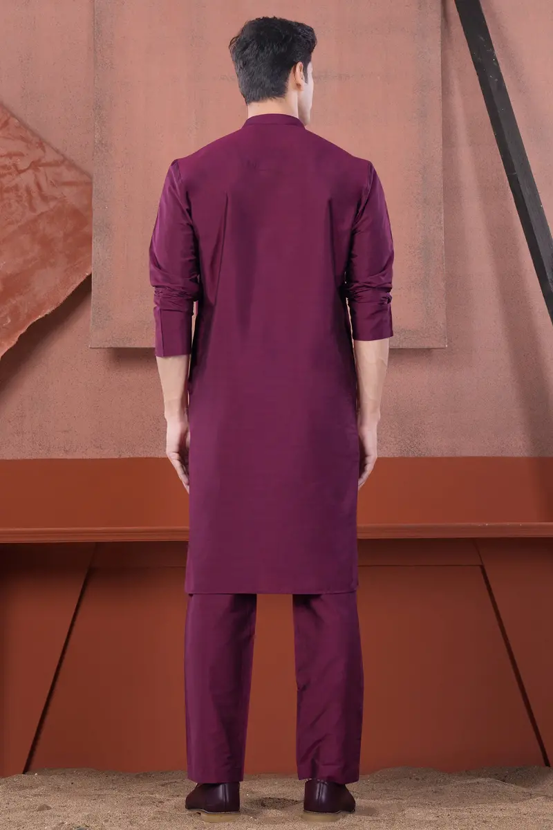 Finn Pink Subtle Sheen Viscose Kurta 9