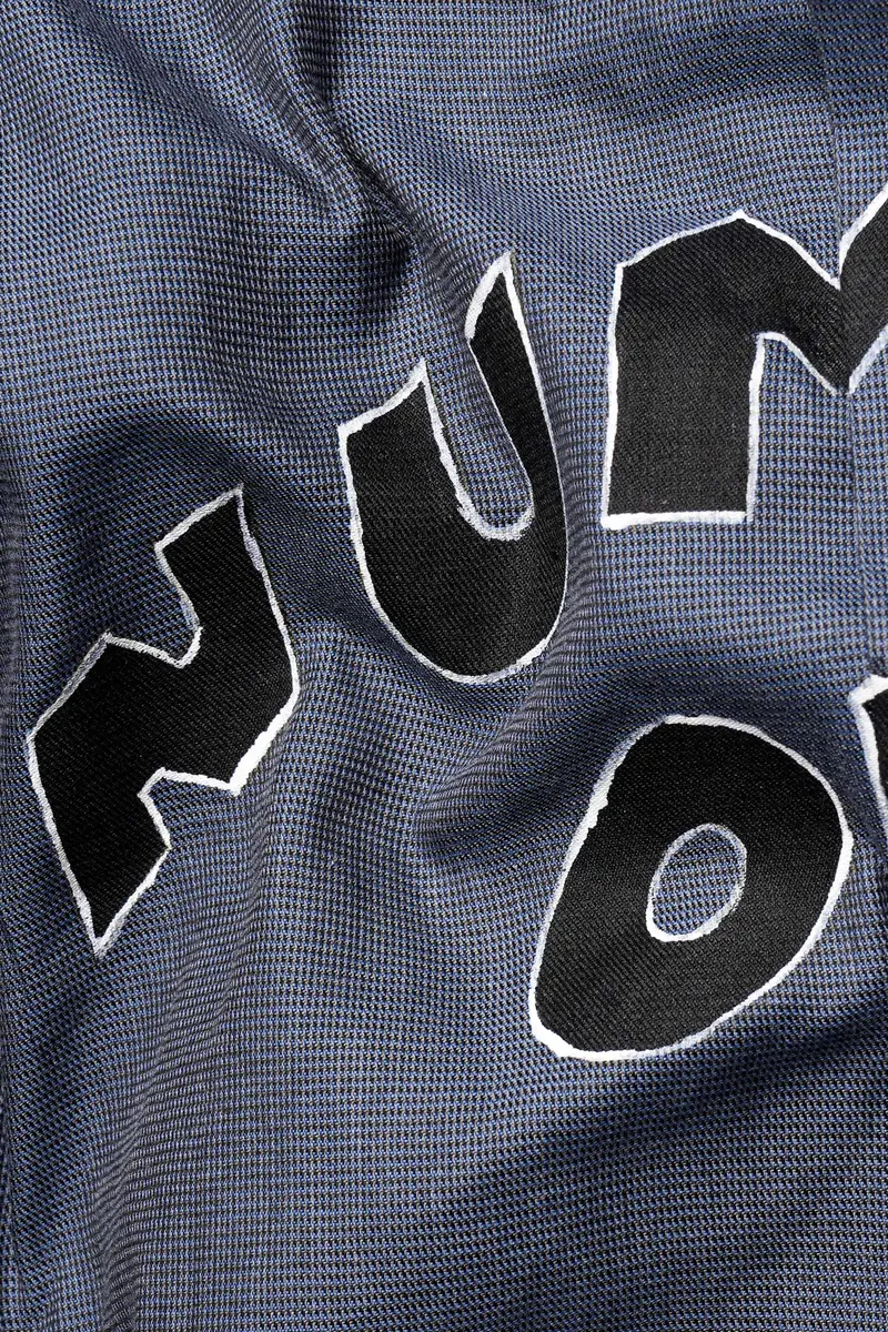 Fiord Blue And Black Funky Hand Painted Dobby Textured Premium Giza Cotton Designer Shirt 3