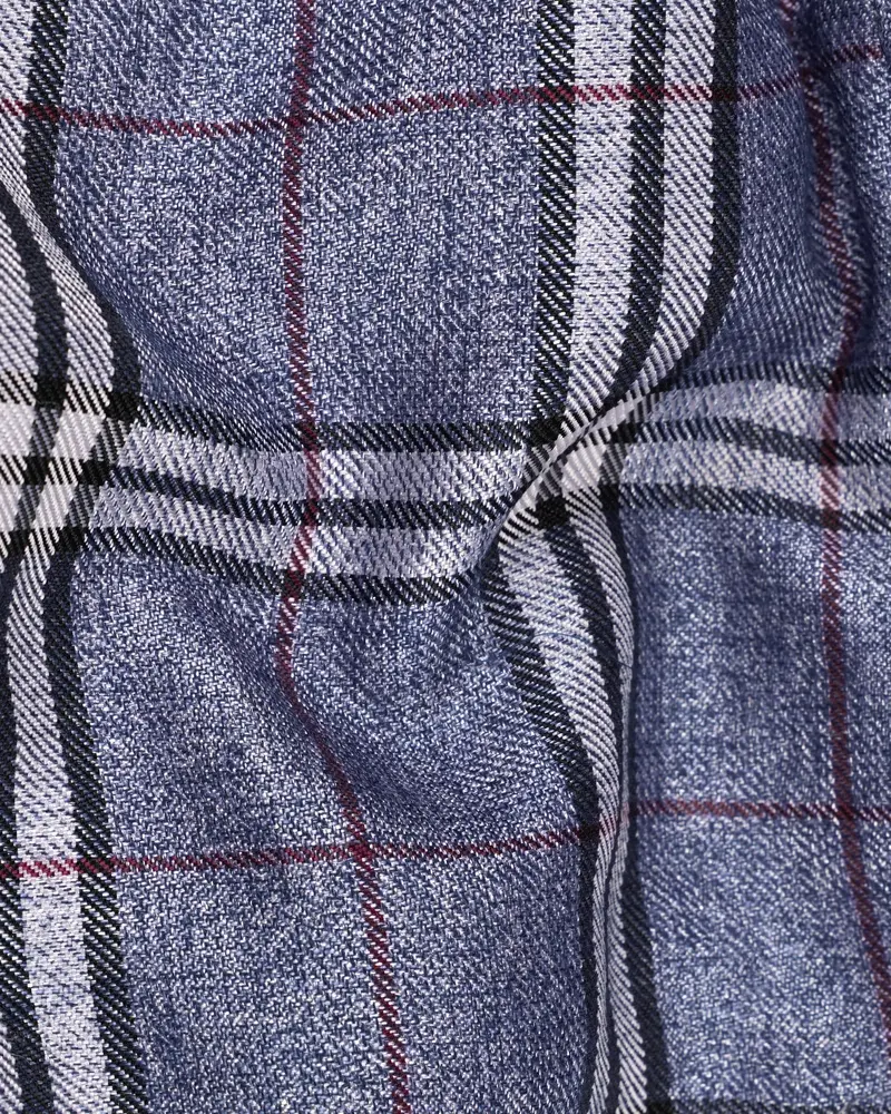 Fiord Blue Plaid Waistcoat 3
