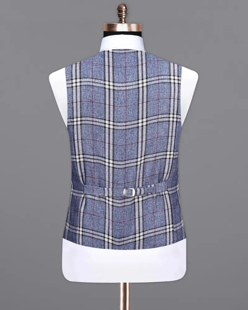 Fiord Blue Plaid Waistcoat 6