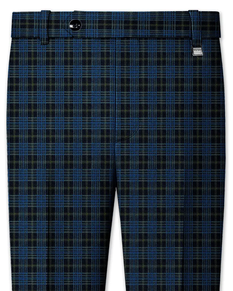 Fiord Blue With Black Russian Plaid Pant 1