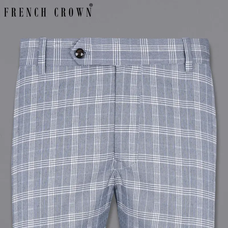Fiord Grey Plaid Premium Cotton Pant 1