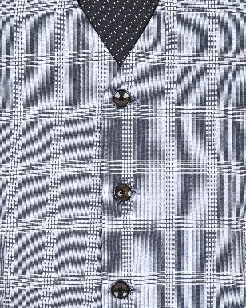Fiord Grey Plaid Premium Cotton Waistcoat 5