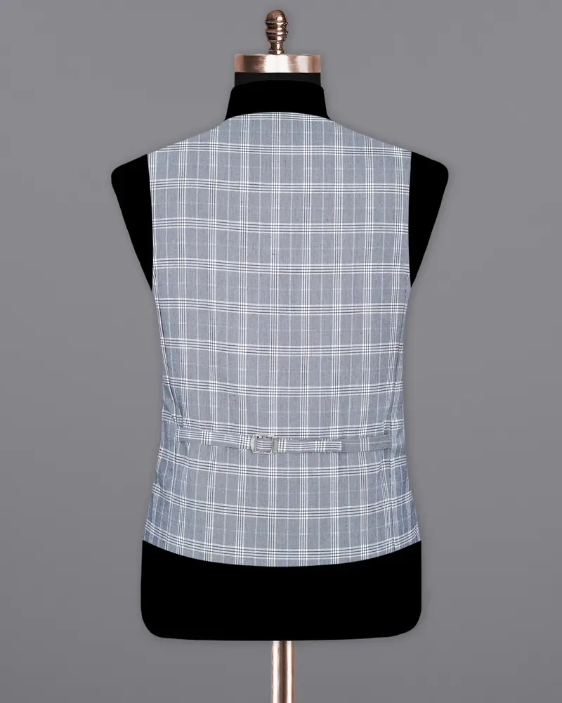 Fiord Grey Plaid Premium Cotton Waistcoat 6