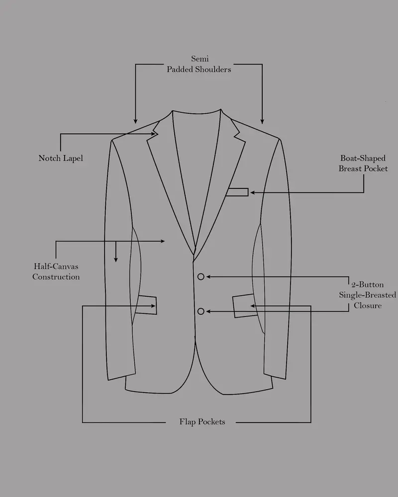 Firefly Blue And Black Jacquard Textured Blazer 13