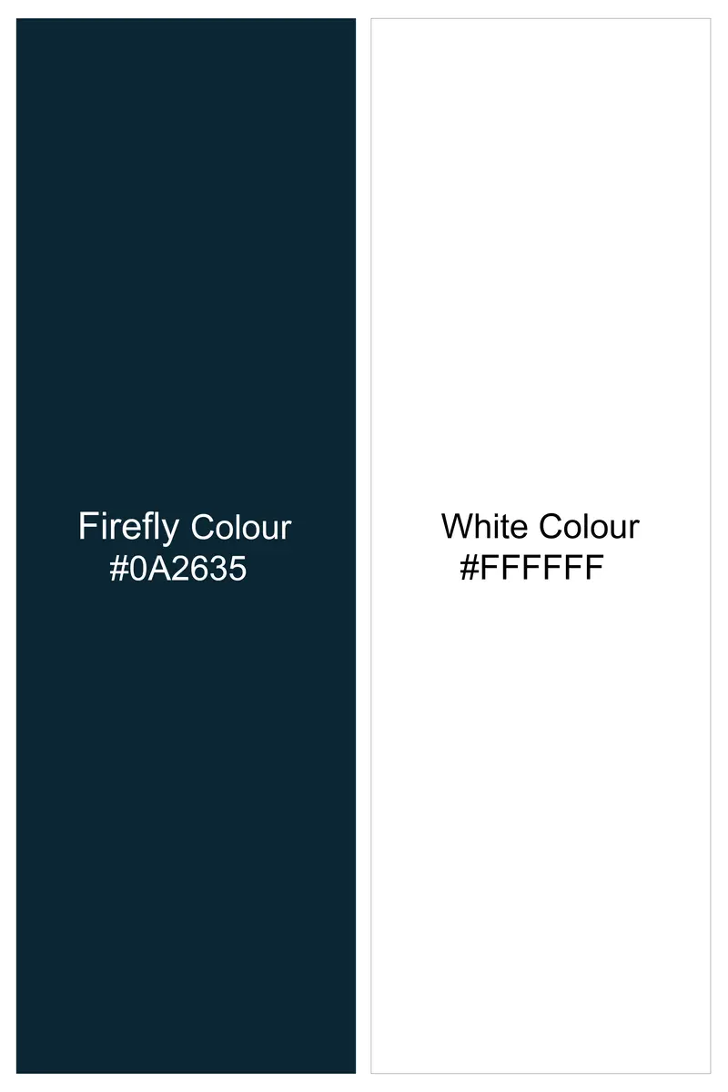 Firefly Blue And White With French Crown Elements And Geometric Printed Subtle Sheen Super Soft Premium Cotton Designer Shirt 10