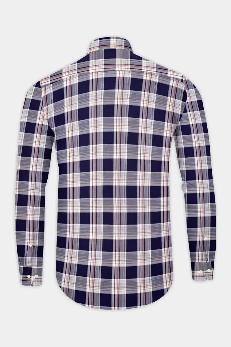 Firefly Blue Checked Twill Premium Cotton Shirt 5
