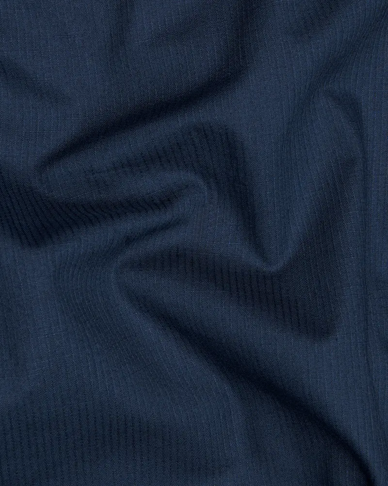 Firefly Blue Dobby Textured Premium Giza Cotton Shirt 2