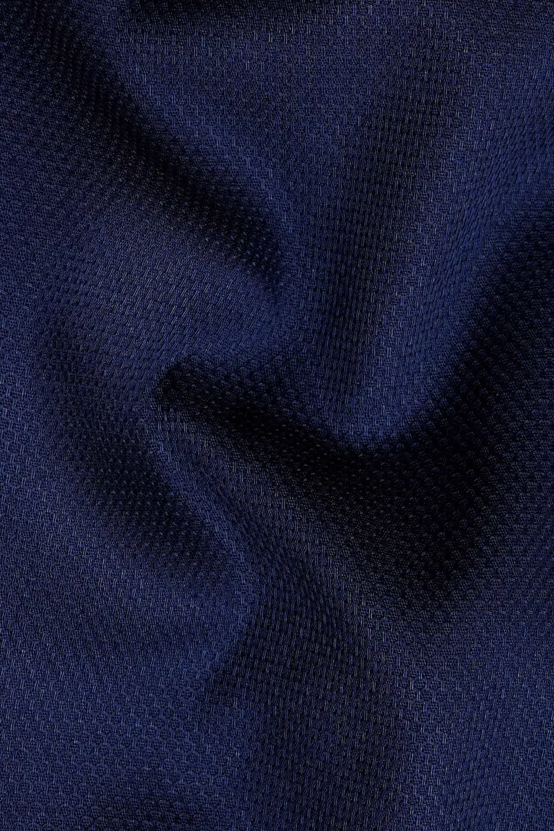 Firefly Blue Dobby Textured Premium Giza Cotton Shirt 2