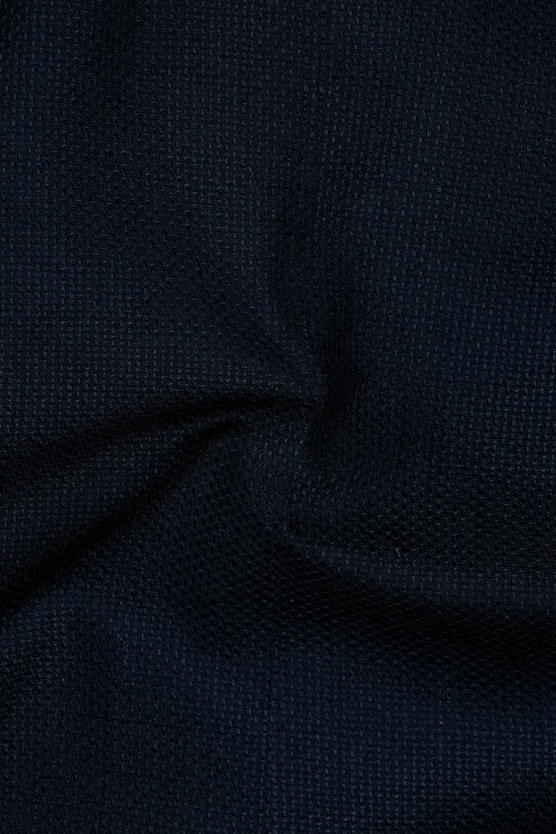 Firefly Blue Premium Cotton Cross Placket Bandhgala Blazer 3