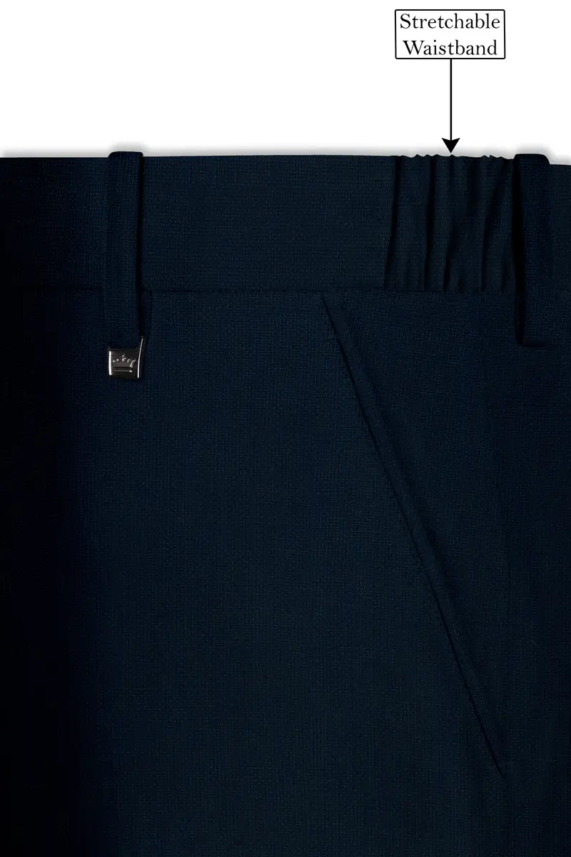 Firefly Blue Premium Cotton Cross Placket Bandhgala Suit 14