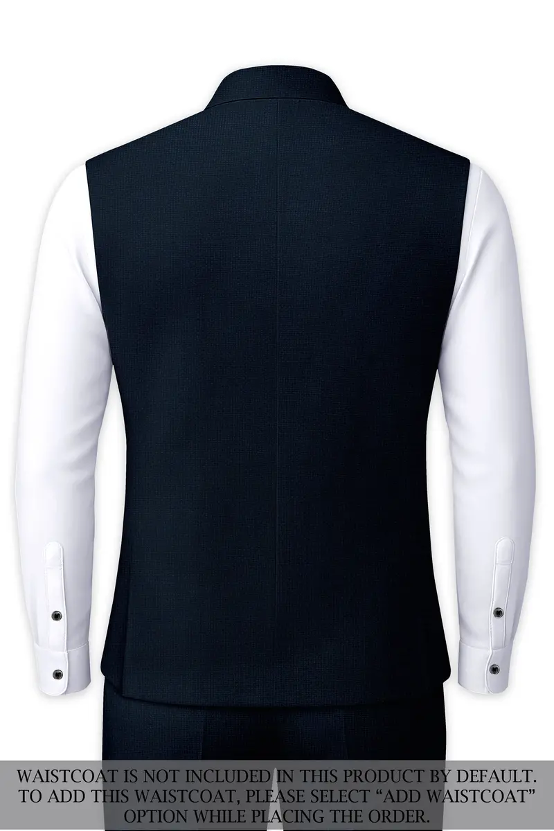Firefly Blue Premium Cotton Cross Placket Bandhgala Suit 16