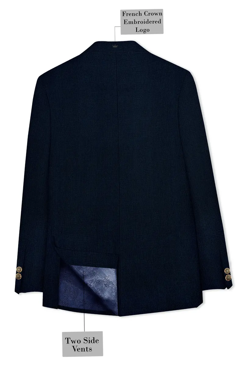 Firefly Blue Premium Cotton Cross Placket Bandhgala Suit 8