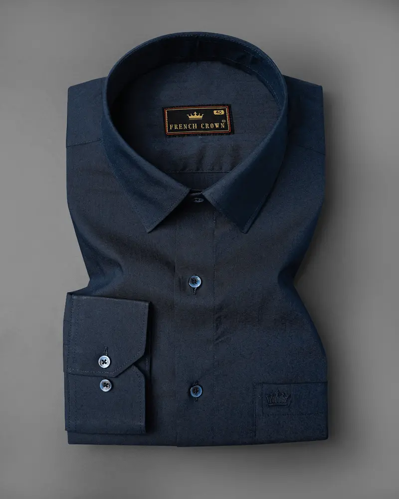 Firefly Blue Premium Cotton Shirt 3