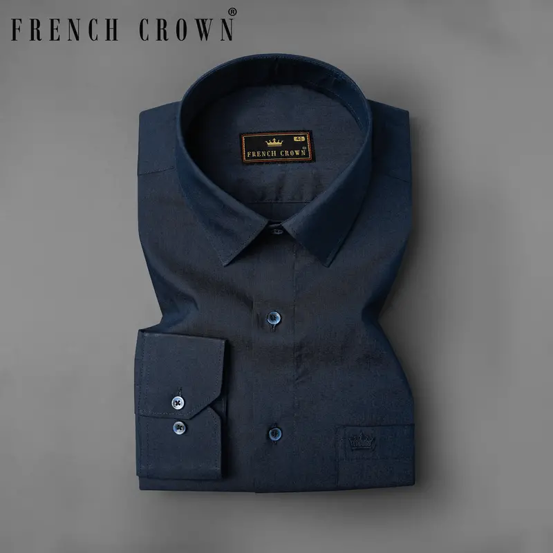 Firefly Blue Premium Cotton Shirt 6