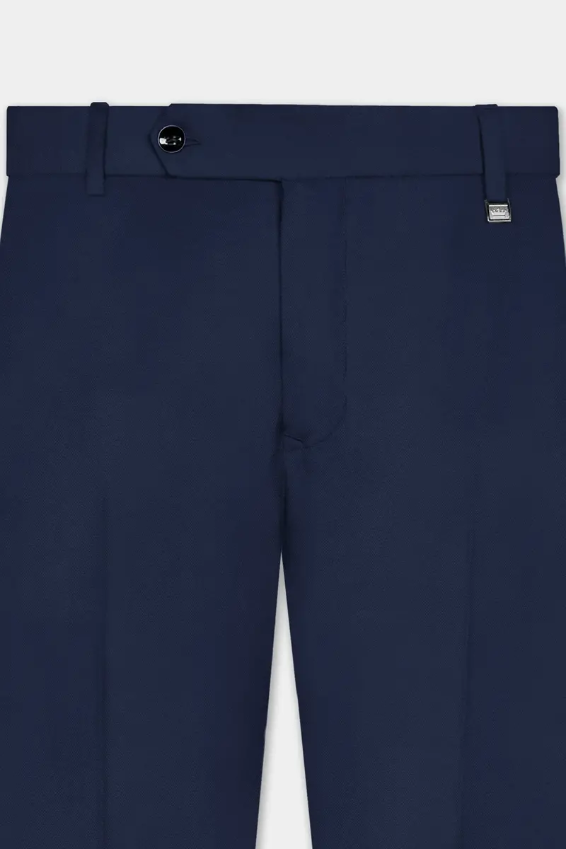 Firefly Blue Solid Wool Rich Cross Placket Bandhgala Suit 11