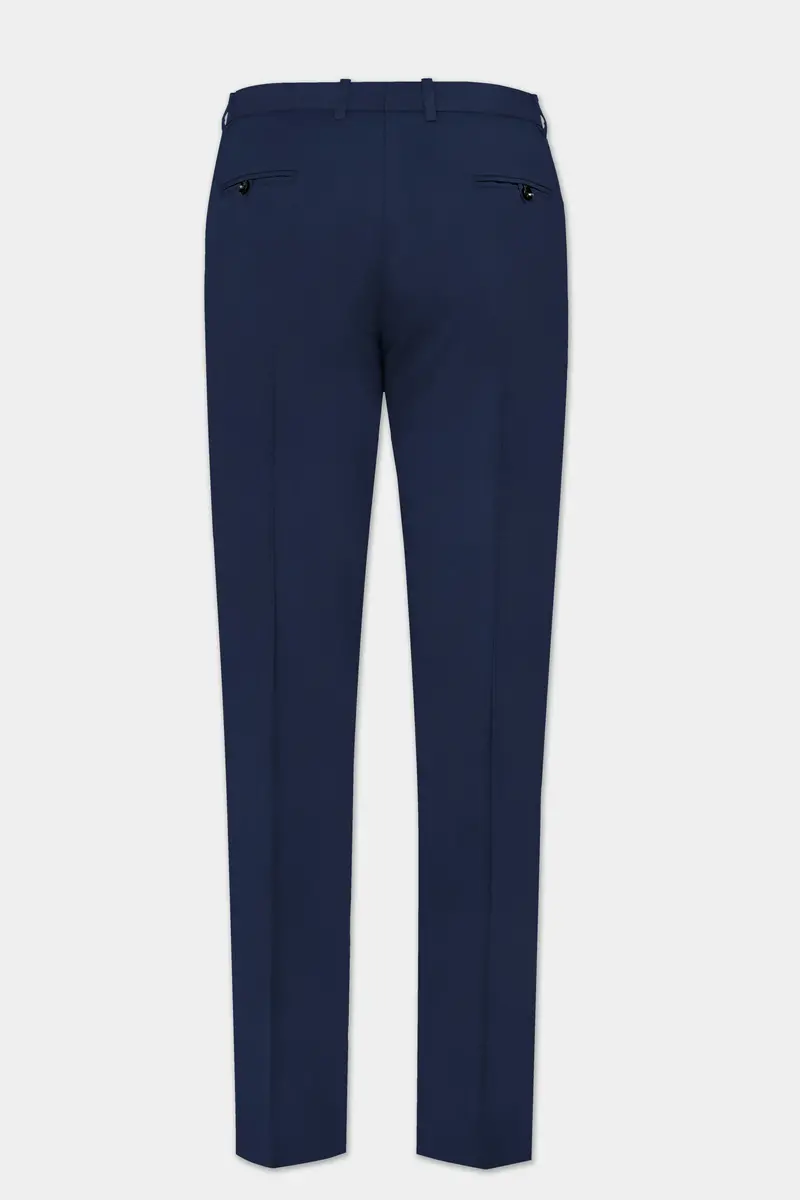 Firefly Blue Solid Wool Rich Cross Placket Bandhgala Suit 13