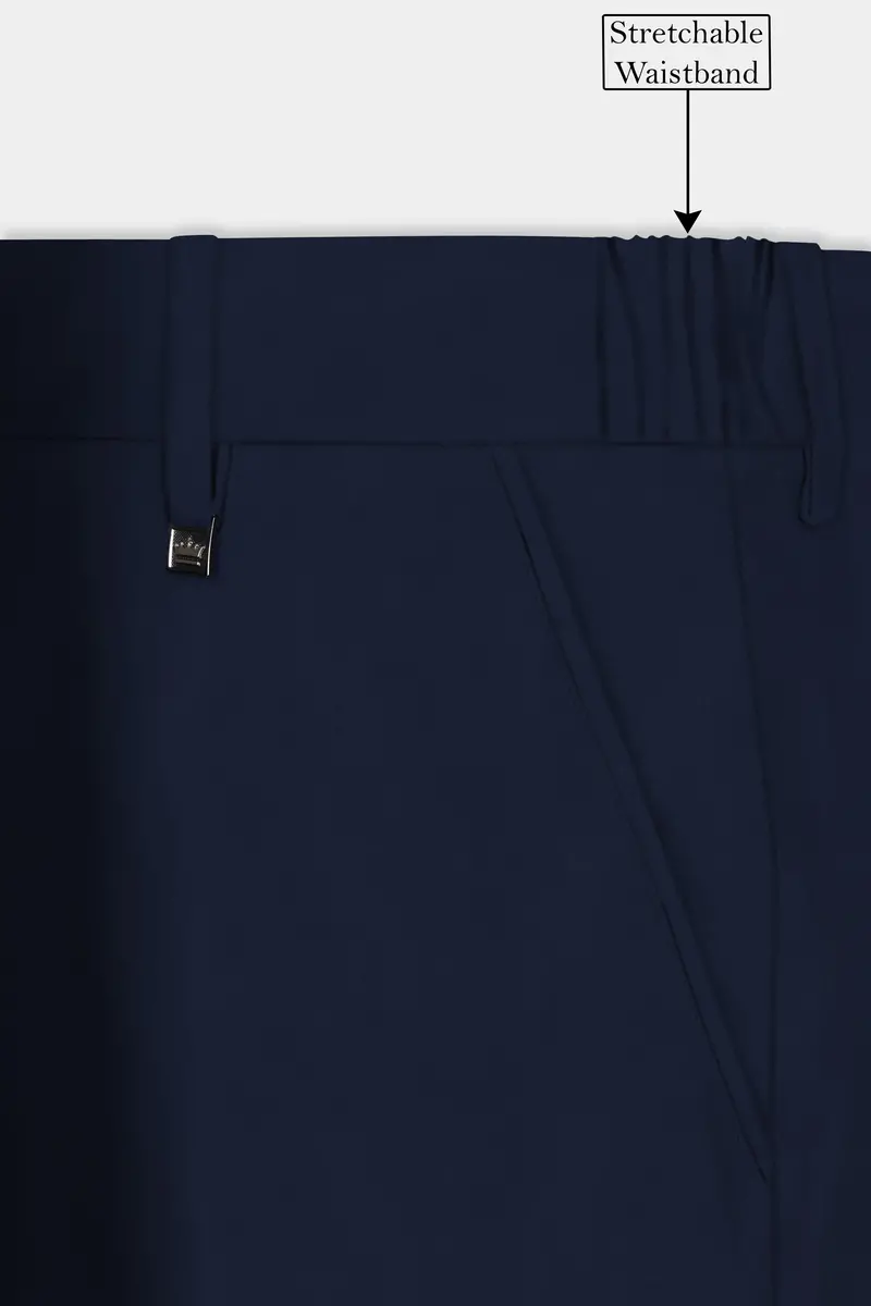 Firefly Blue Solid Wool Rich Cross Placket Bandhgala Suit 14
