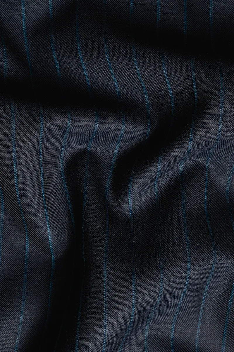 Firefly Blue Striped Wool Rich Waistcoat 3