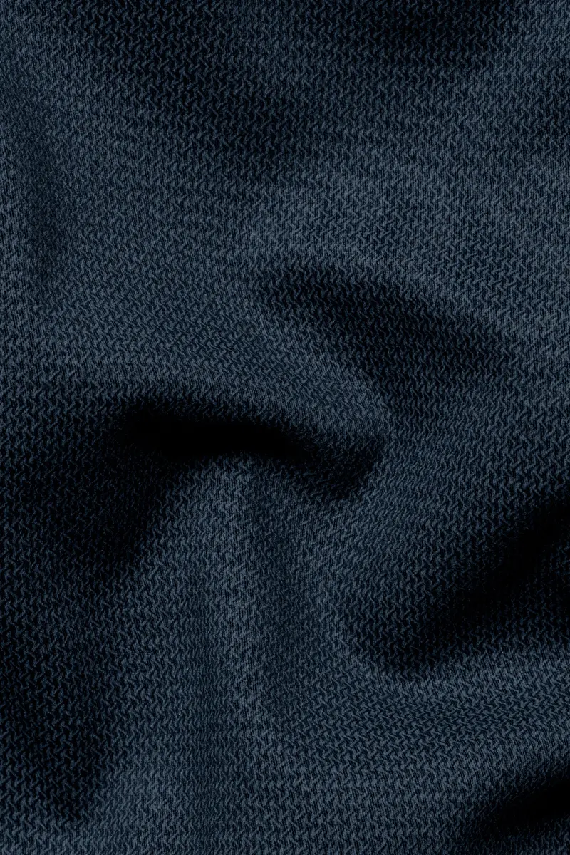 Firefly Blue Textured Premium Cotton Chinos Pant 3