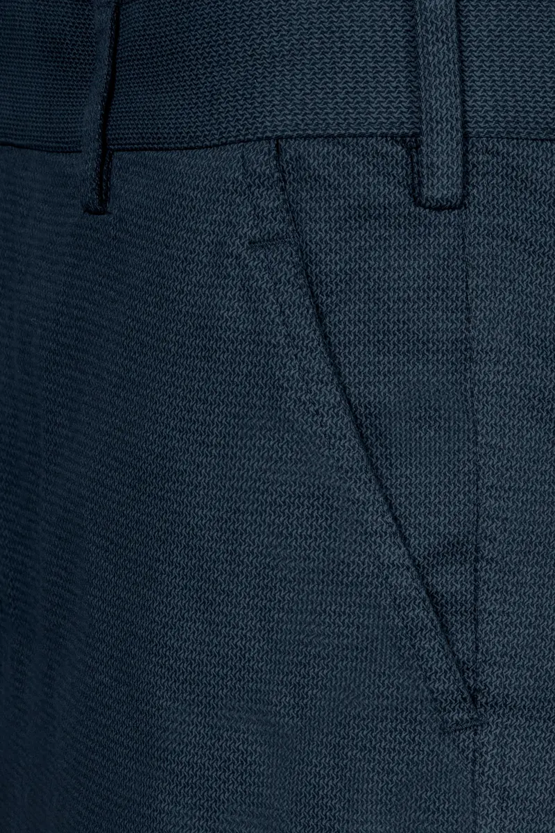 Firefly Blue Textured Premium Cotton Chinos Pant 4