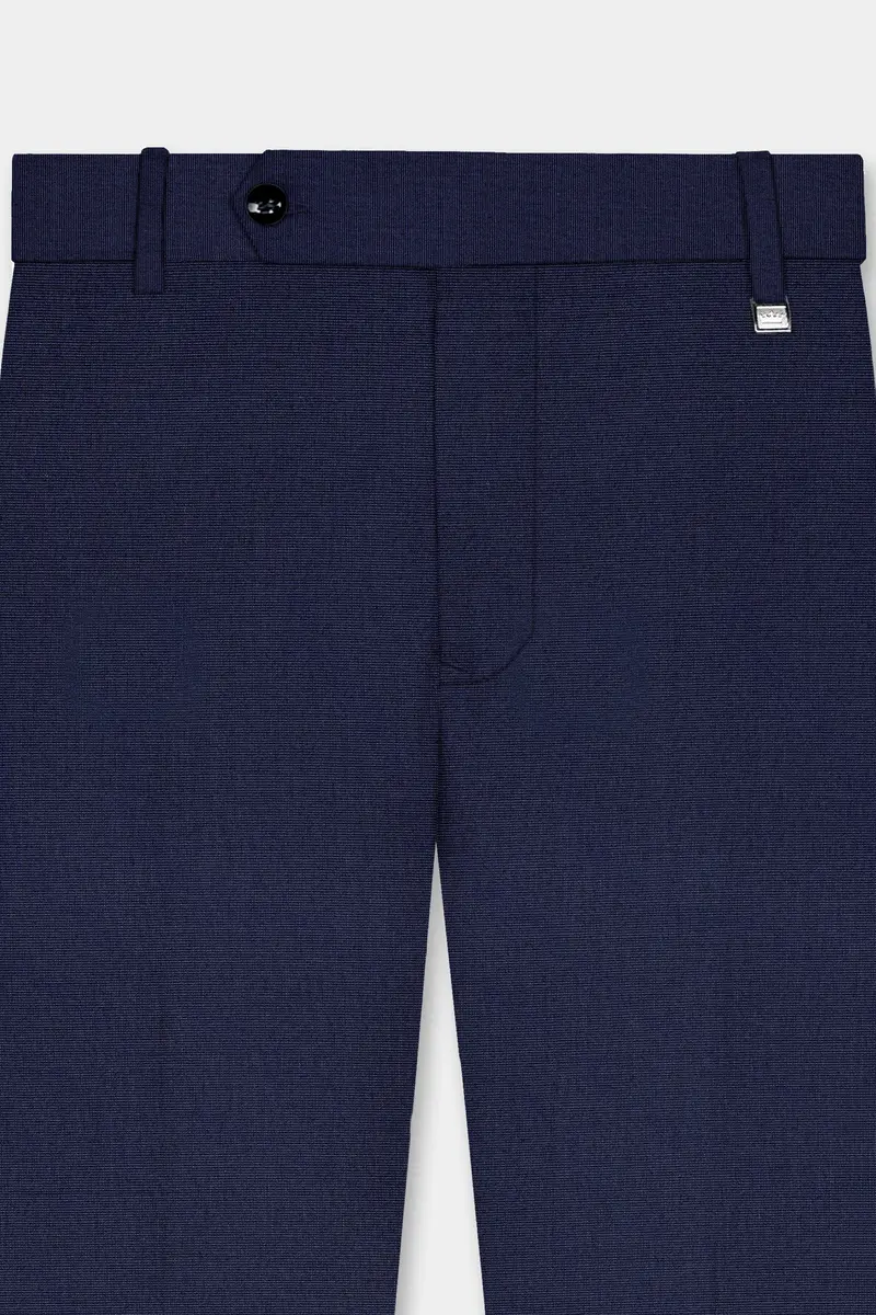 Firefly Blue Textured Wool Blend Single Breasted Suit 12