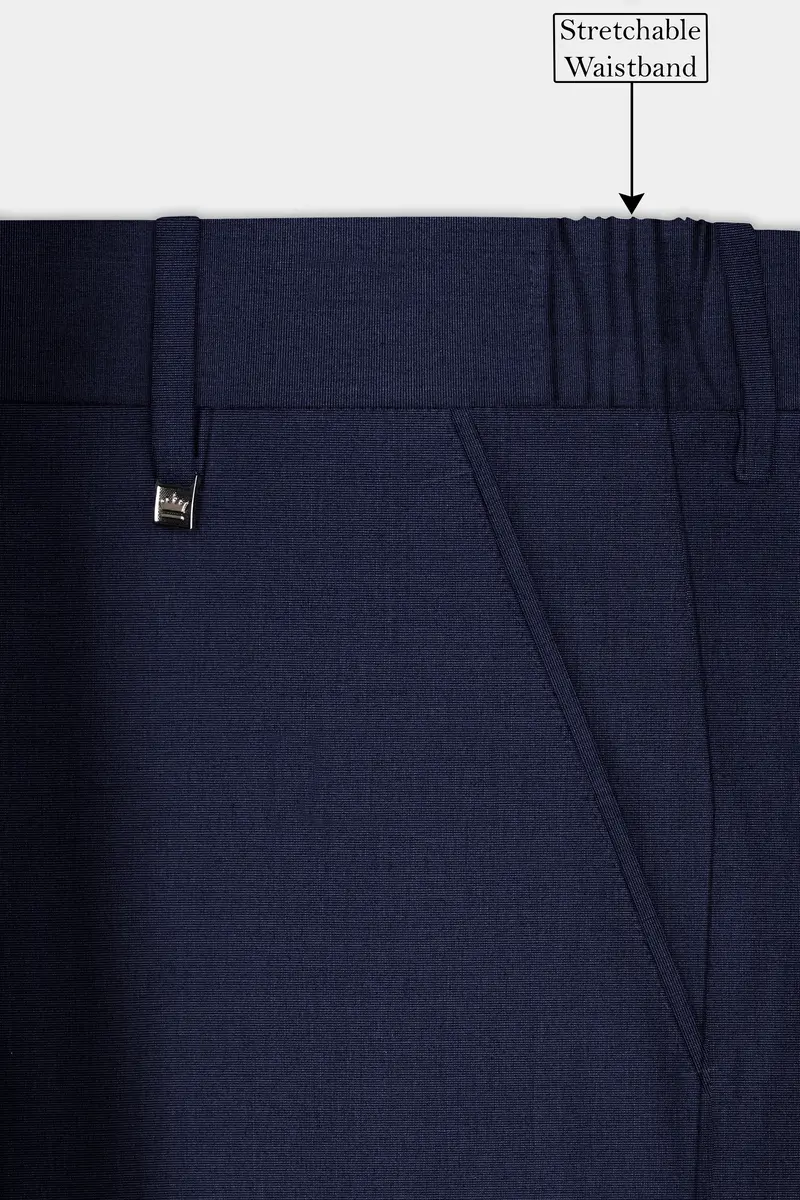 Firefly Blue Textured Wool Blend Single Breasted Suit 15