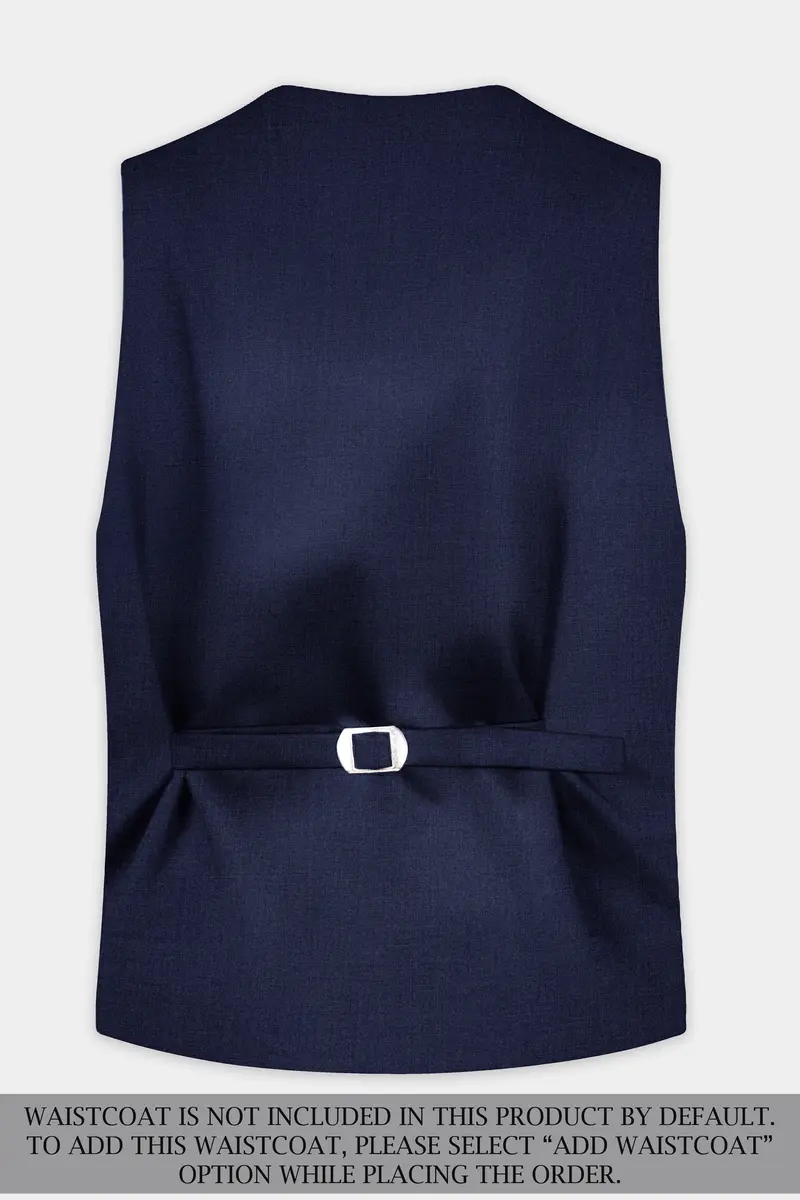 Firefly Blue Textured Wool Blend Single Breasted Suit 17