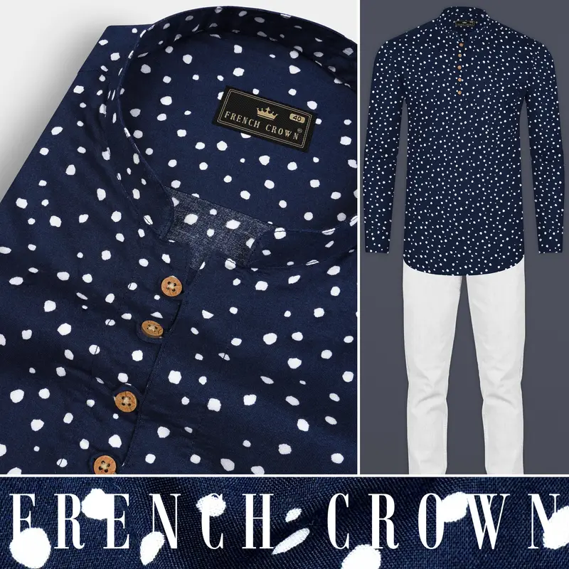 Firefly Dots Premium Tencel Kurta Shirt 8