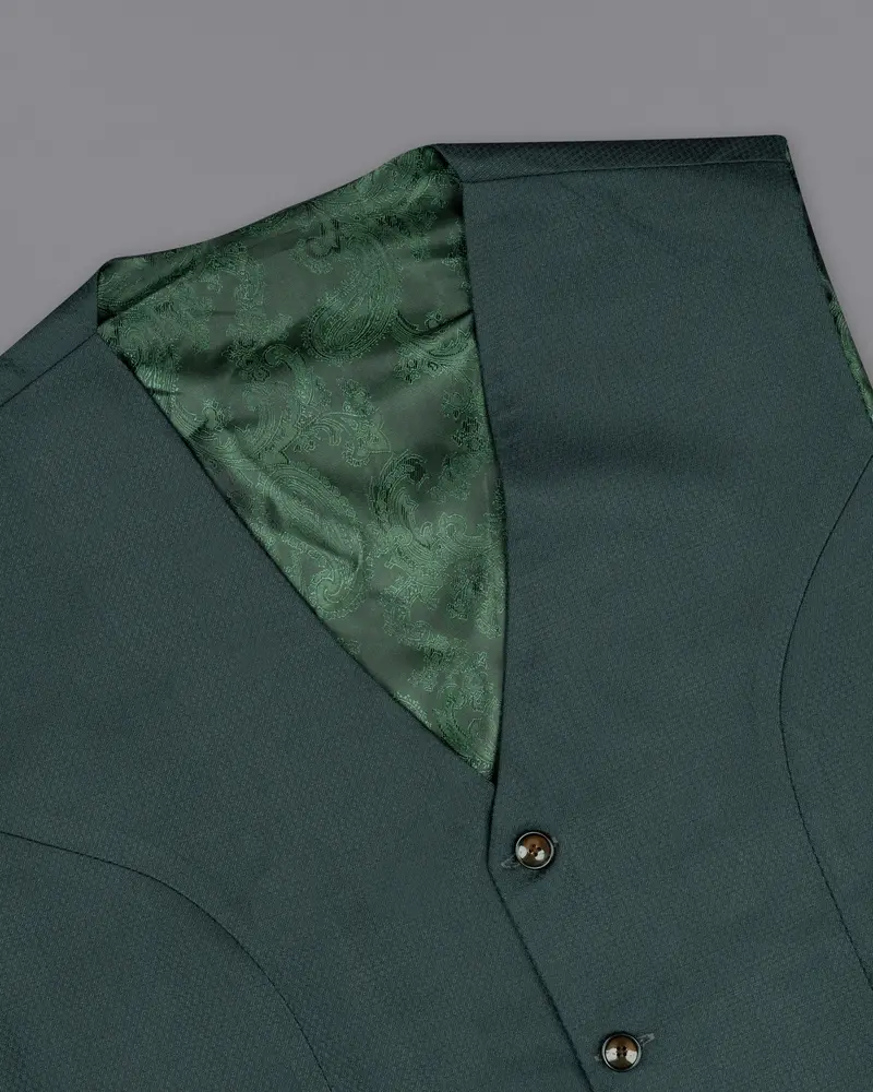 Firefly Green Wool Rich Waistcoat 4