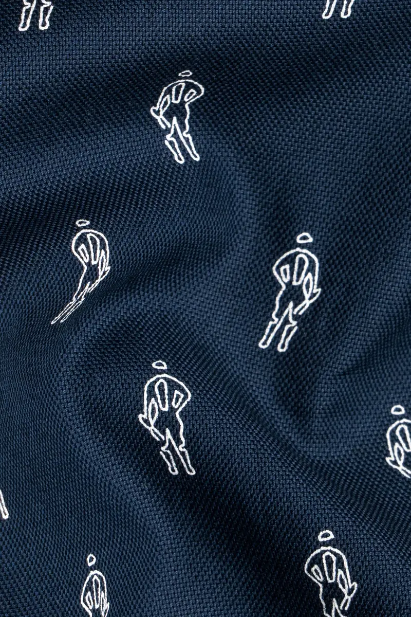 Firefly Port Blue Printed Royal Oxford Designer Shirt 3