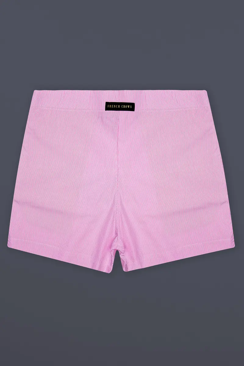 Flamingo-Melanie Pink Striped Poplin Premium Cotton Boxer 2
