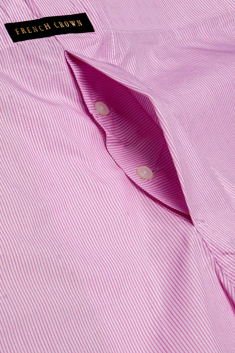 Flamingo-Melanie Pink Striped Poplin Premium Cotton Boxer 4