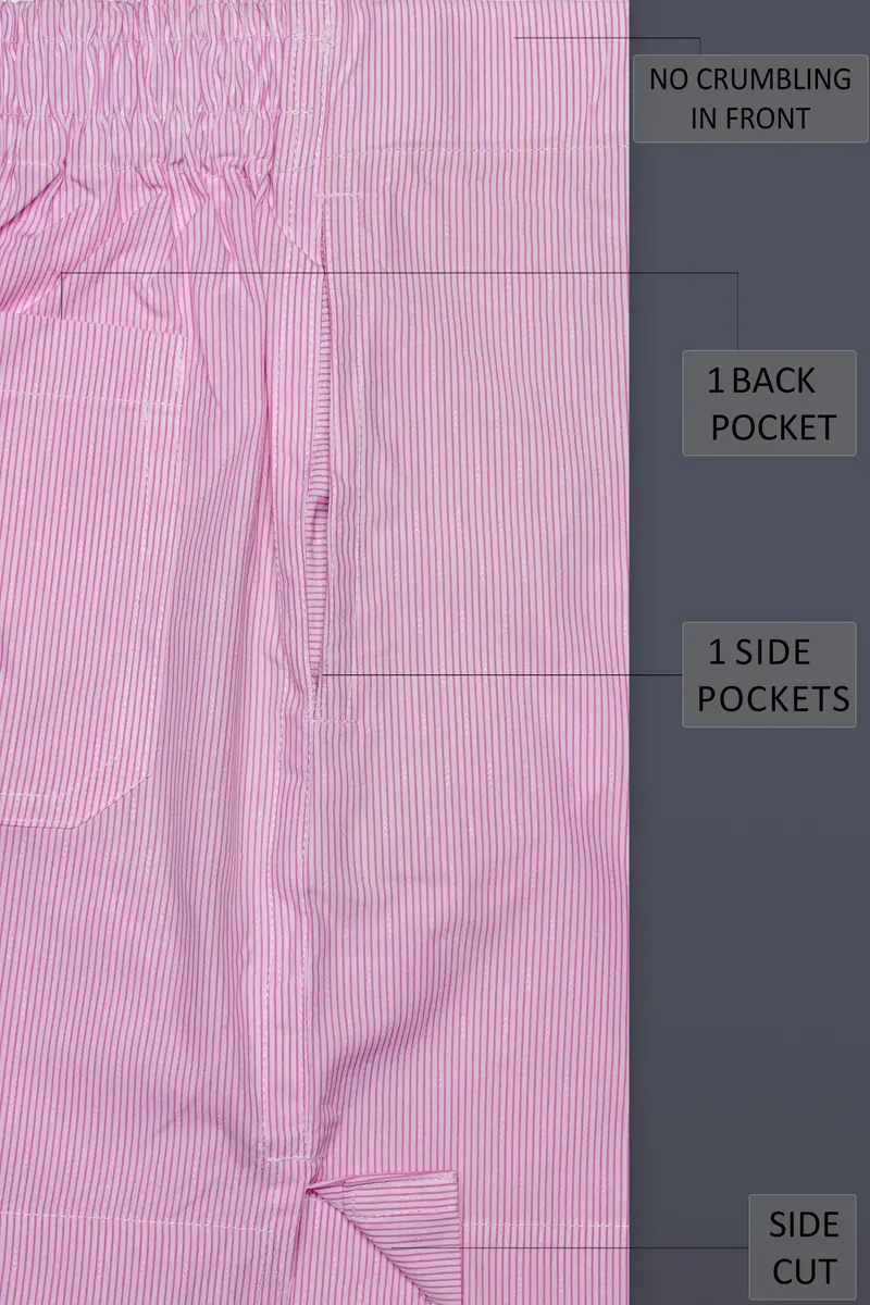 Flamingo-Melanie Pink Striped Poplin Premium Cotton Boxer 5