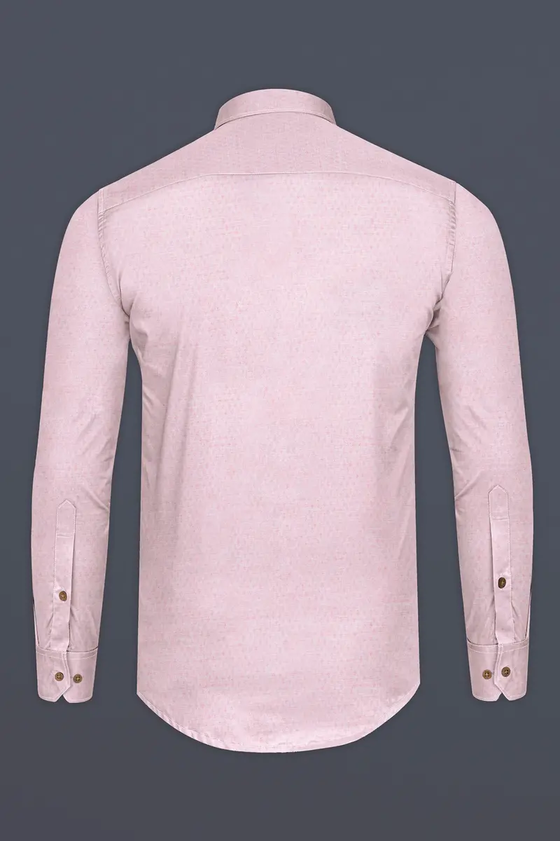 Flare Pink Dobby Textured Premium Giza Cotton Kurta Shirt 6