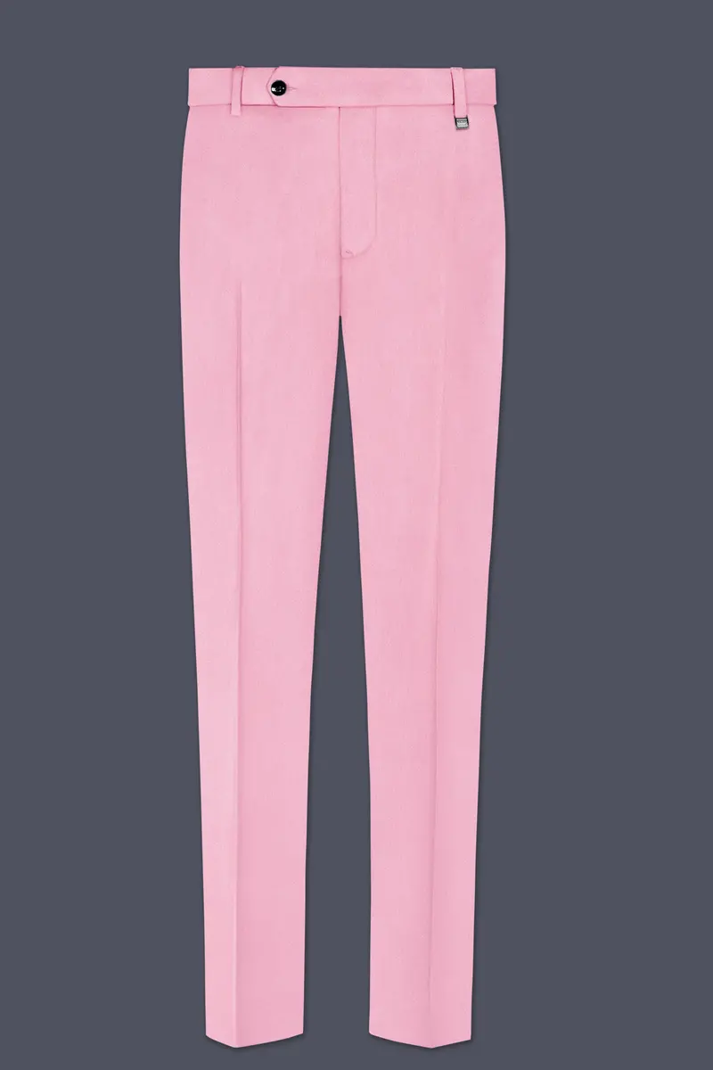 Fleurvel-Azalea Pink Velvet Peak Lapel Tuxedo Suit 13
