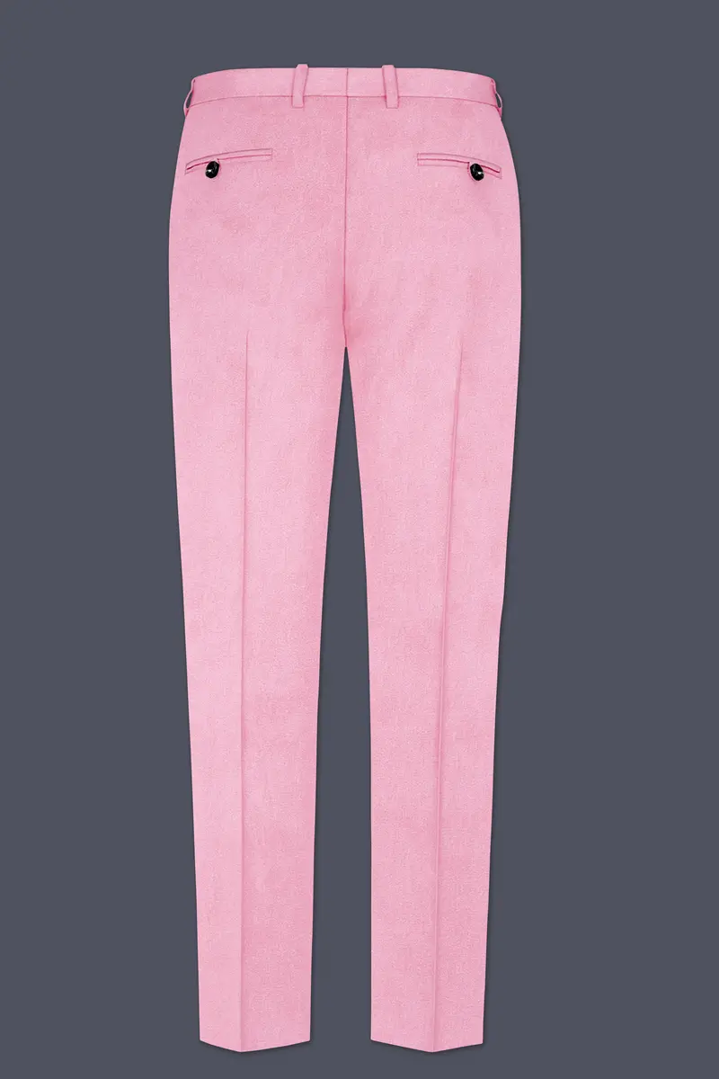 Fleurvel-Azalea Pink Velvet Peak Lapel Tuxedo Suit 14