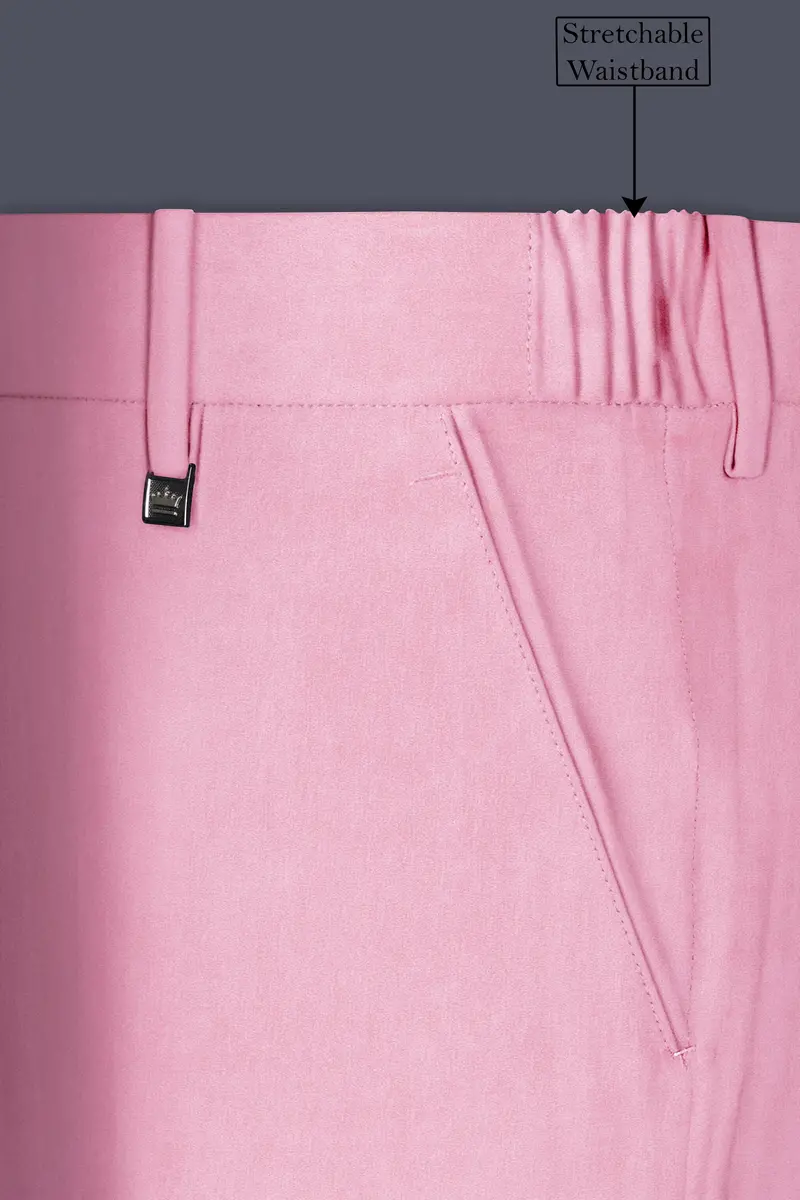 Fleurvel-Azalea Pink Velvet Peak Lapel Tuxedo Suit 15