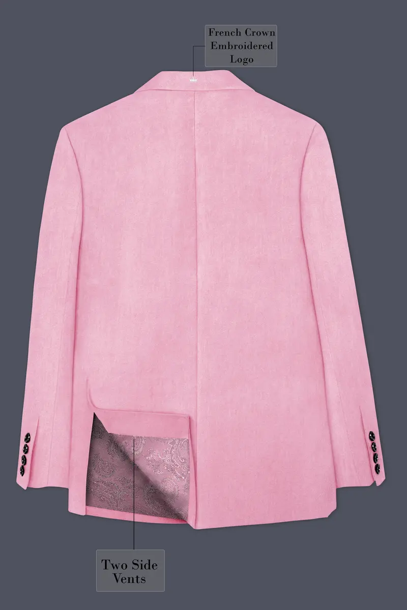 Fleurvel-Azalea Pink Velvet Peak Lapel Tuxedo Suit 9