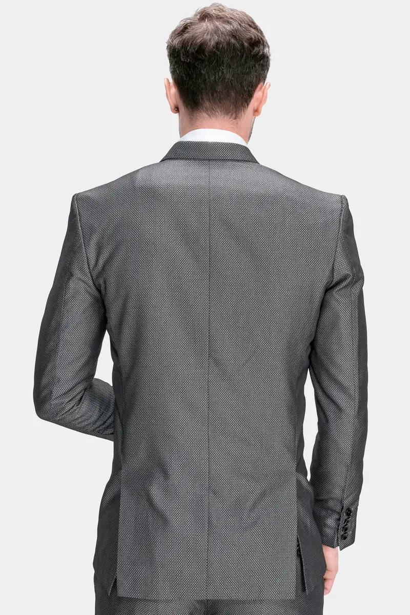 Flint With Tuatara Gray Wool Rich Designer Blazer 5