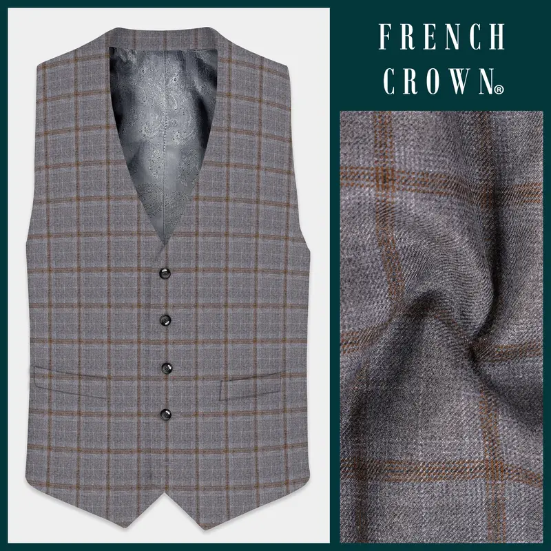 Flintstone-Gray Windows Tweed Waistcoat 1