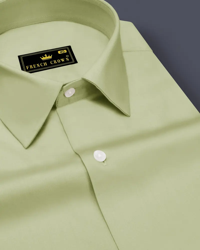 Florvoro-Thistle Green Subtle Sheen Super Soft Premium Cotton Dress Shirt 1