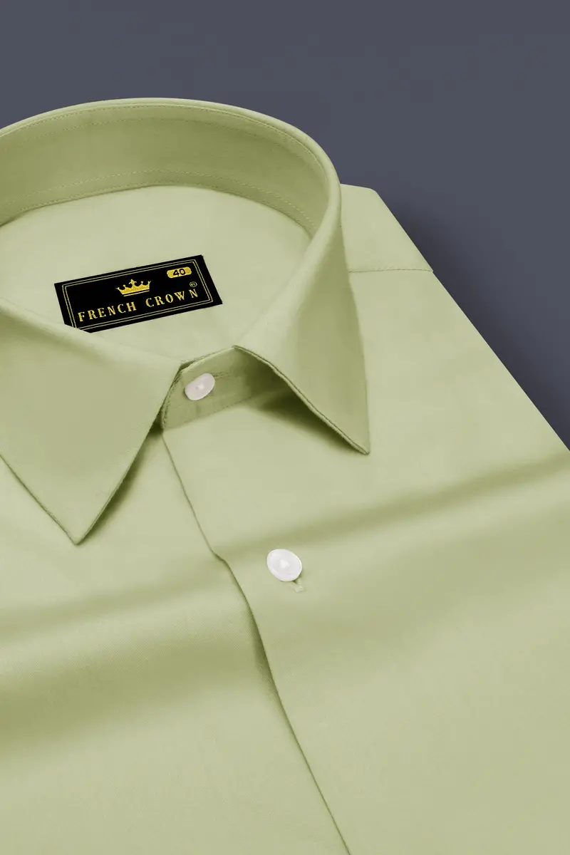 Florvoro-Thistle Green Subtle Sheen Super Soft Premium Cotton Dress Shirt 2