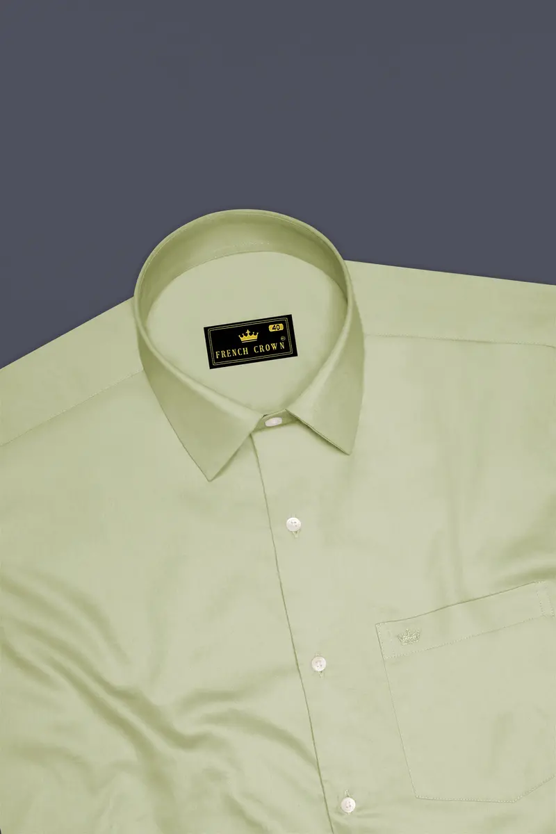 Florvoro-Thistle Green Subtle Sheen Super Soft Premium Cotton Dress Shirt 5